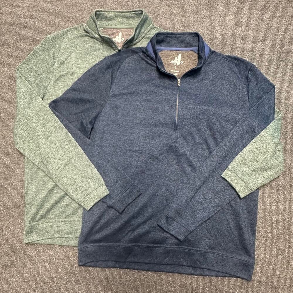 Lot of 2 Johnnie-O Men’s Reflex 1/4 Zip Pullover Soft Stretch Golf Sweaters L
